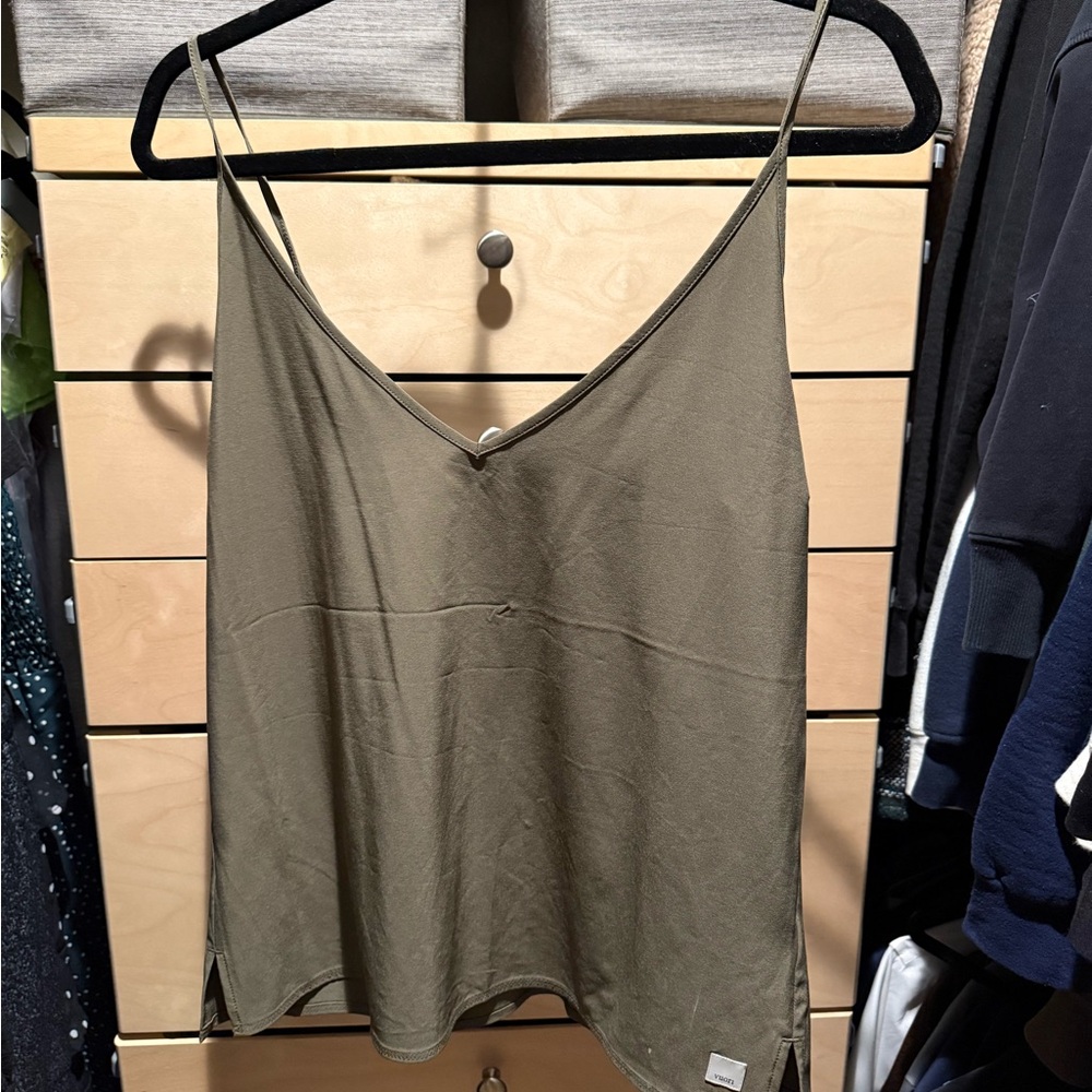 Vuori Olive Tank Top with Spaghetti Straps